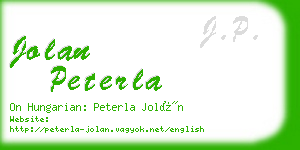 jolan peterla business card